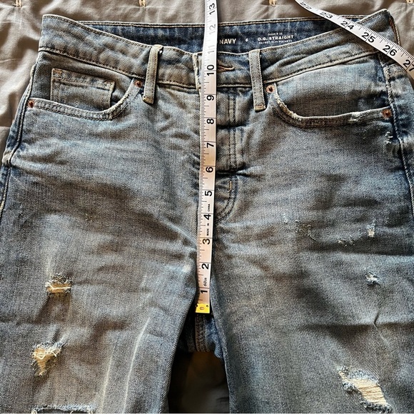 Old Navy Women's High Rise O.G Straight Patchwork Light Wash Jeans Size 6 - Picture 13 of 14